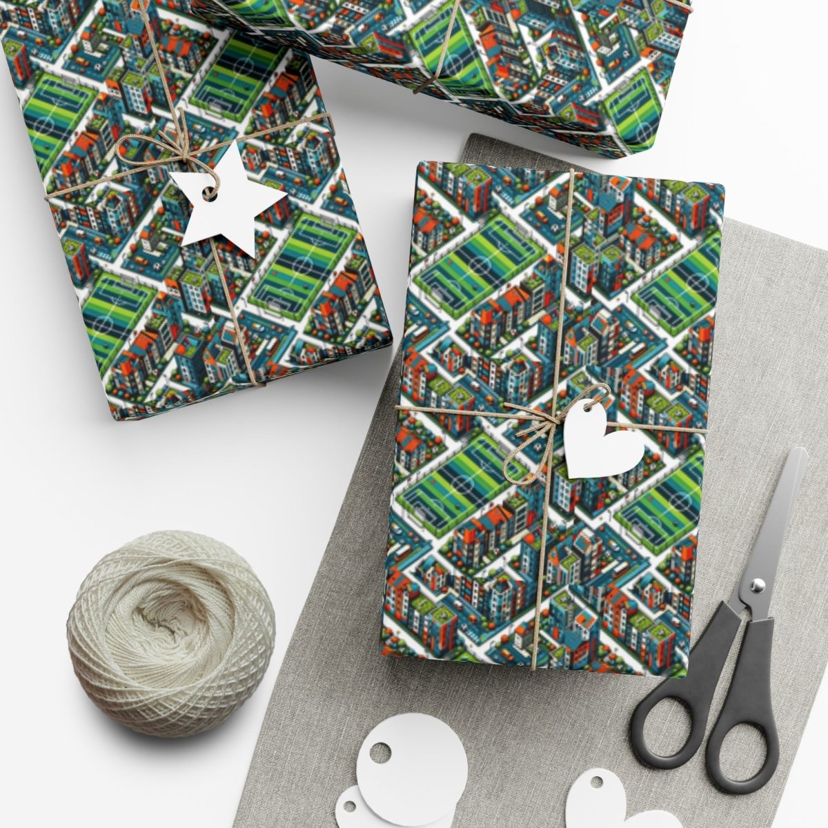 Sporty Neighborhood Houses Gift Wrap - Home Decor | ShirtyAgents