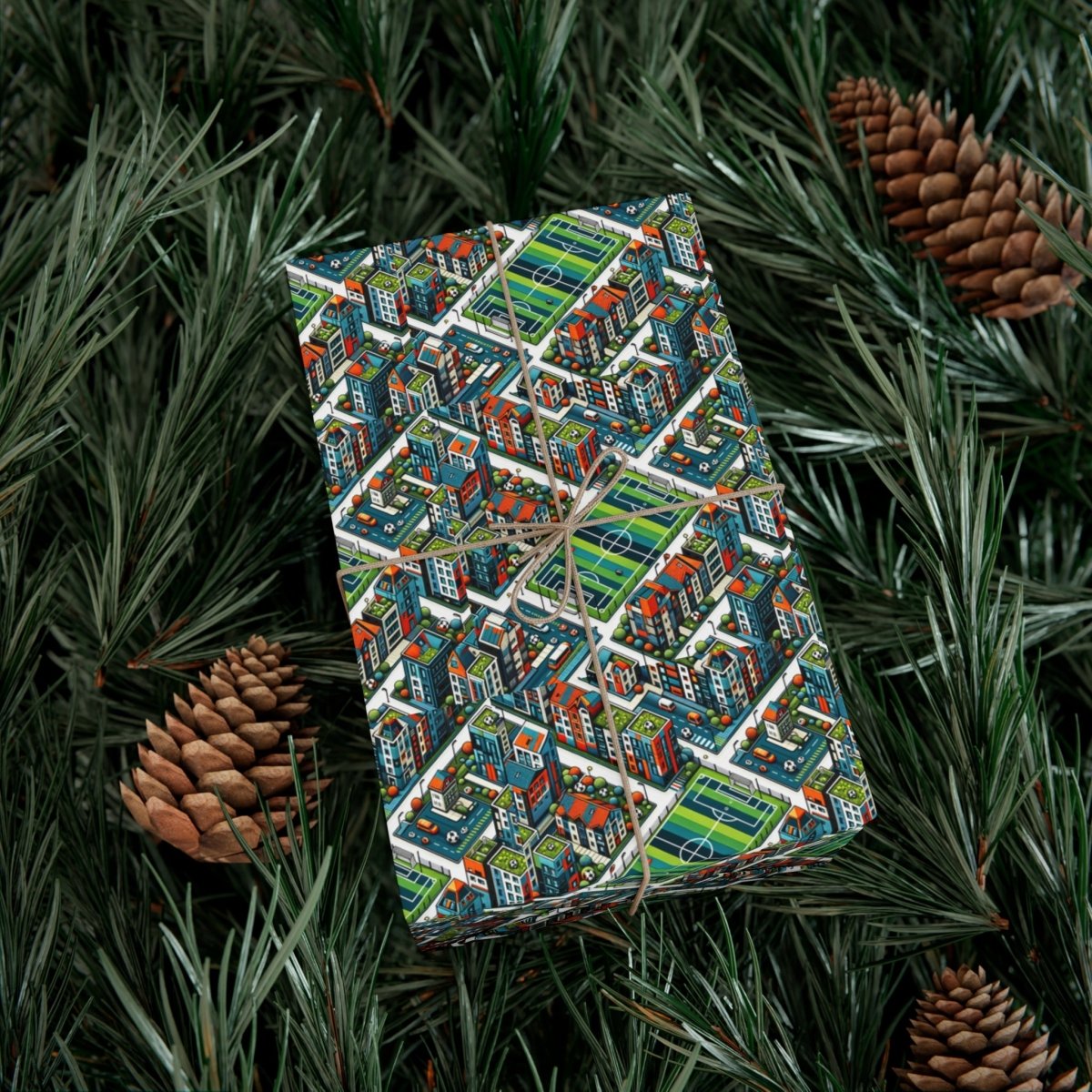 Sporty Neighborhood Houses Gift Wrap - Home Decor | ShirtyAgents