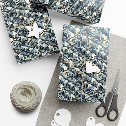 Tesla Cyber Style Neighborhood Gift Wrap - Home Decor | ShirtyAgents