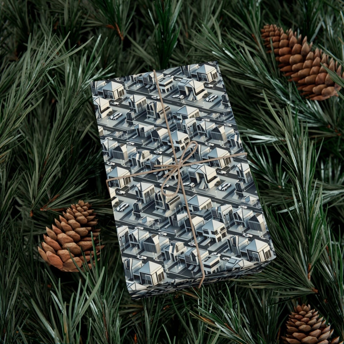 Tesla Cyber Style Neighborhood Gift Wrap - Home Decor | ShirtyAgents