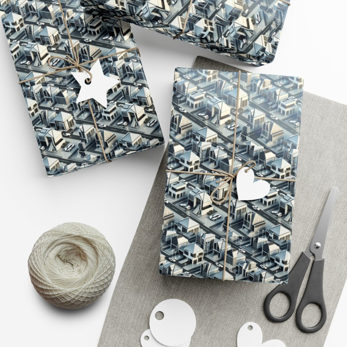 Tesla Cyber Style Neighborhood Gift Wrap - Home Decor | ShirtyAgents