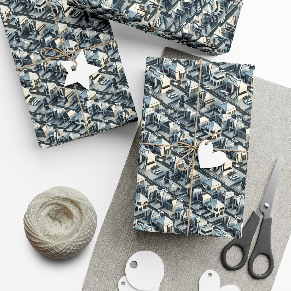 Tesla Cyber Style Neighborhood Gift Wrap - Home Decor | ShirtyAgents