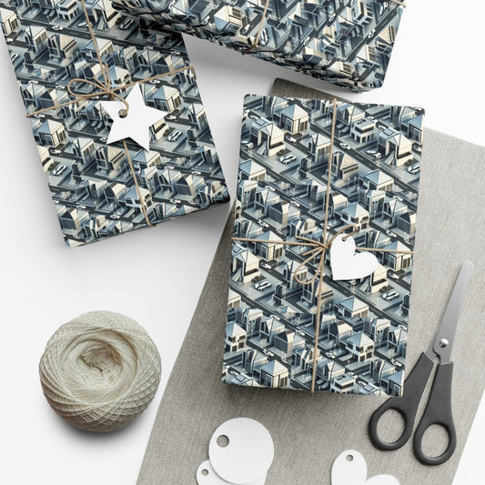 Tesla Cyber Style Neighborhood Gift Wrap - Home Decor | ShirtyAgents
