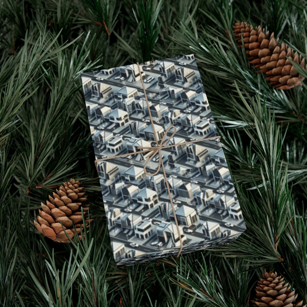 Tesla Cyber Style Neighborhood Gift Wrap - Home Decor | ShirtyAgents