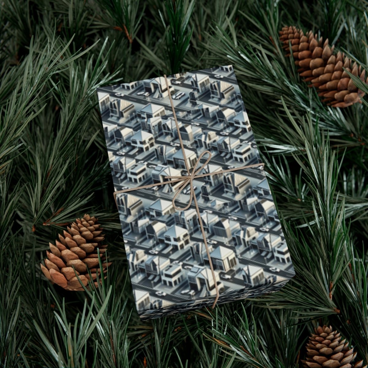 Tesla Cyber Style Neighborhood Gift Wrap - Home Decor | ShirtyAgents