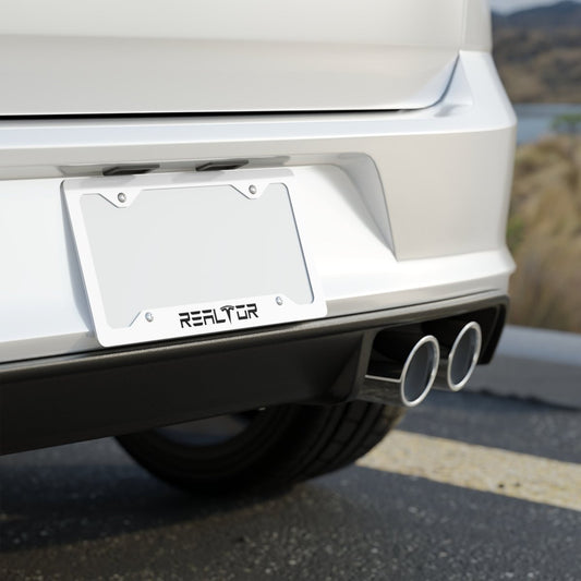 Tesla Realtor Metal License Plate Frame - Accessories | ShirtyAgents
