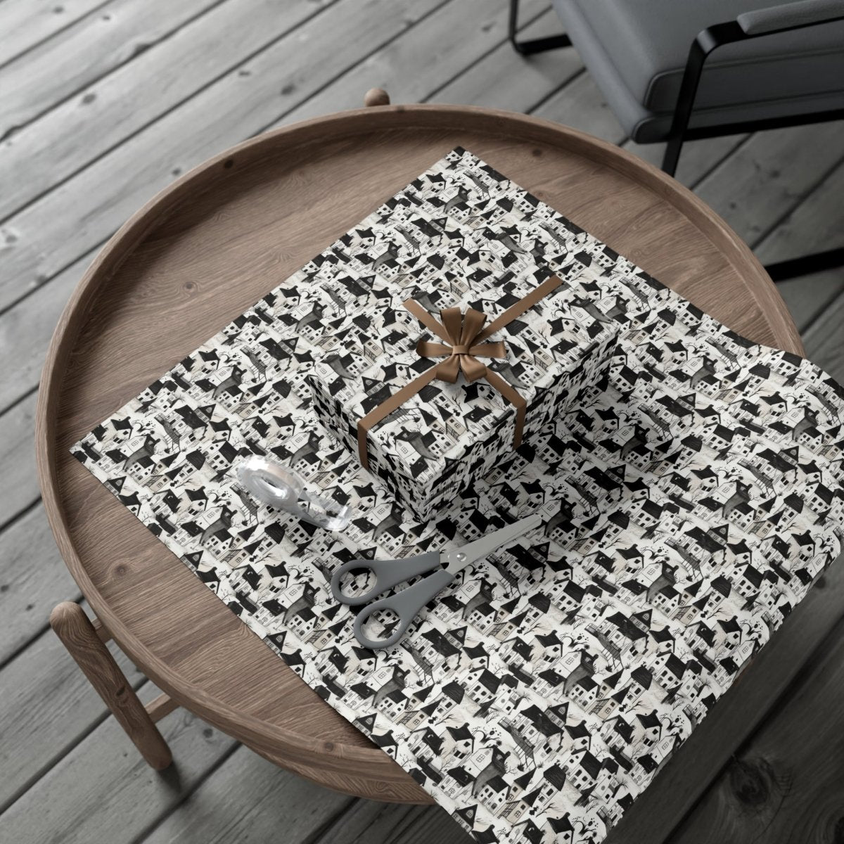 White Charcoal Neighborhood Gift Wrap - Home Decor | ShirtyAgents
