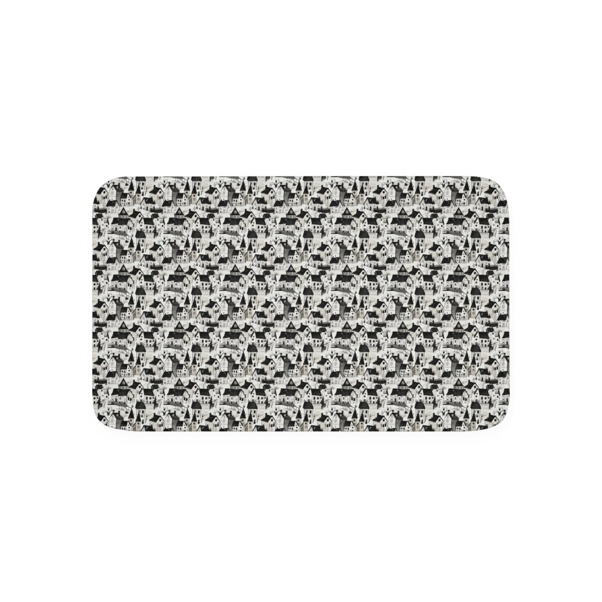 White Charcoal Neighborhood Memory Foam Bath Mat - Home Decor | ShirtyAgents