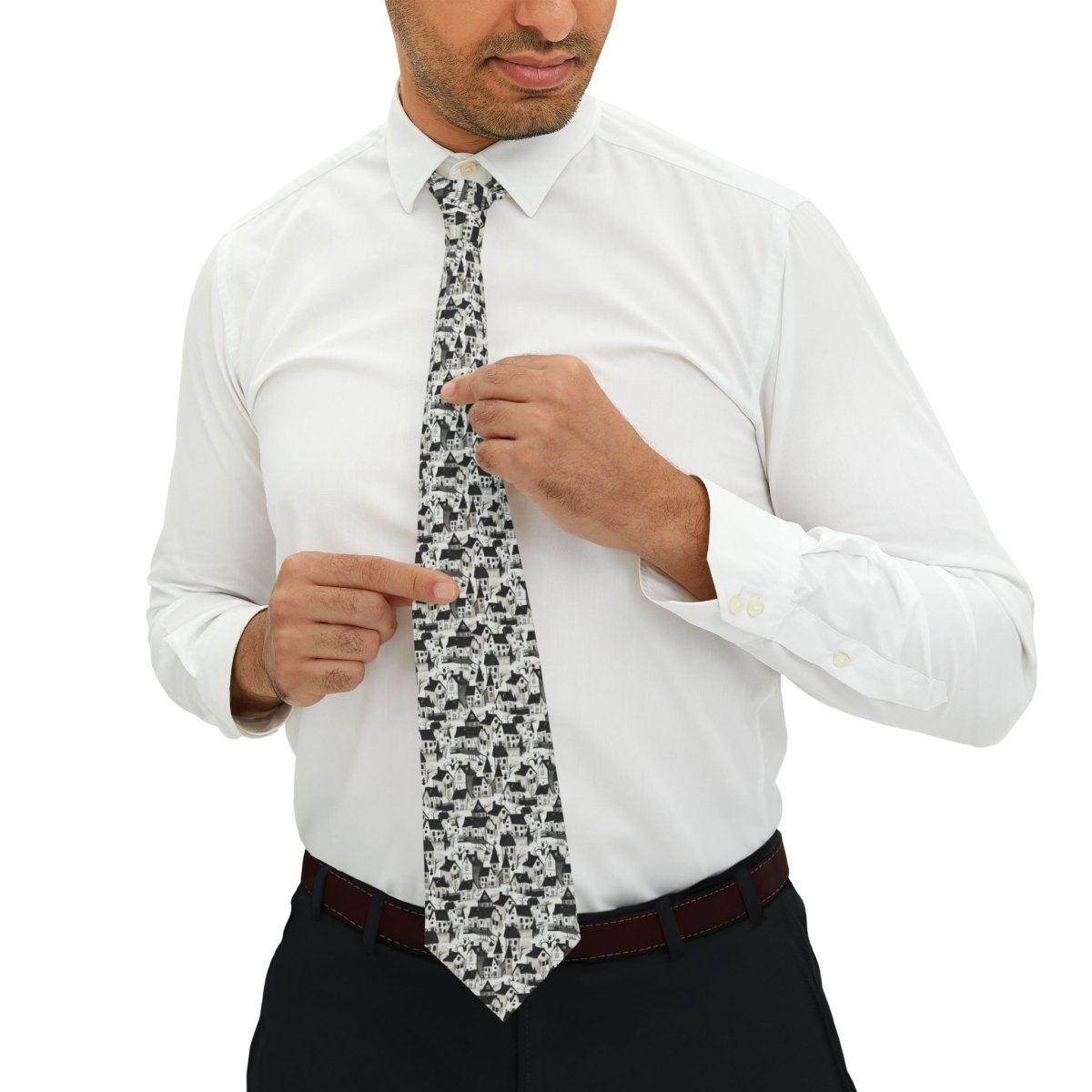White Charcoal Neighborhood Necktie - Accessories | ShirtyAgents