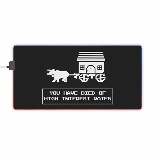 You Have Died of Interest Rates LED Mouse Pad - Home Decor | ShirtyAgents