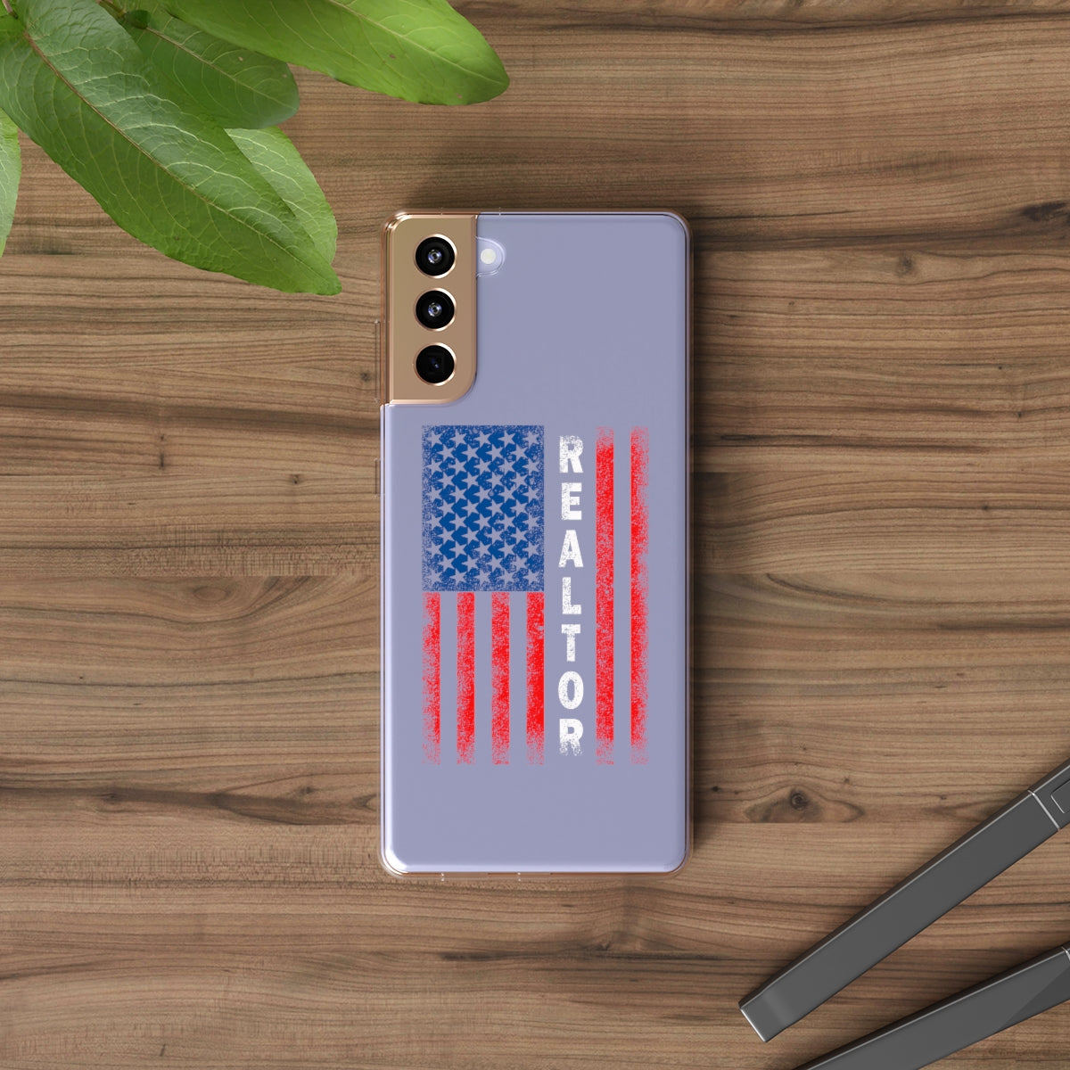 American Flag Realtor Clear Phone Case