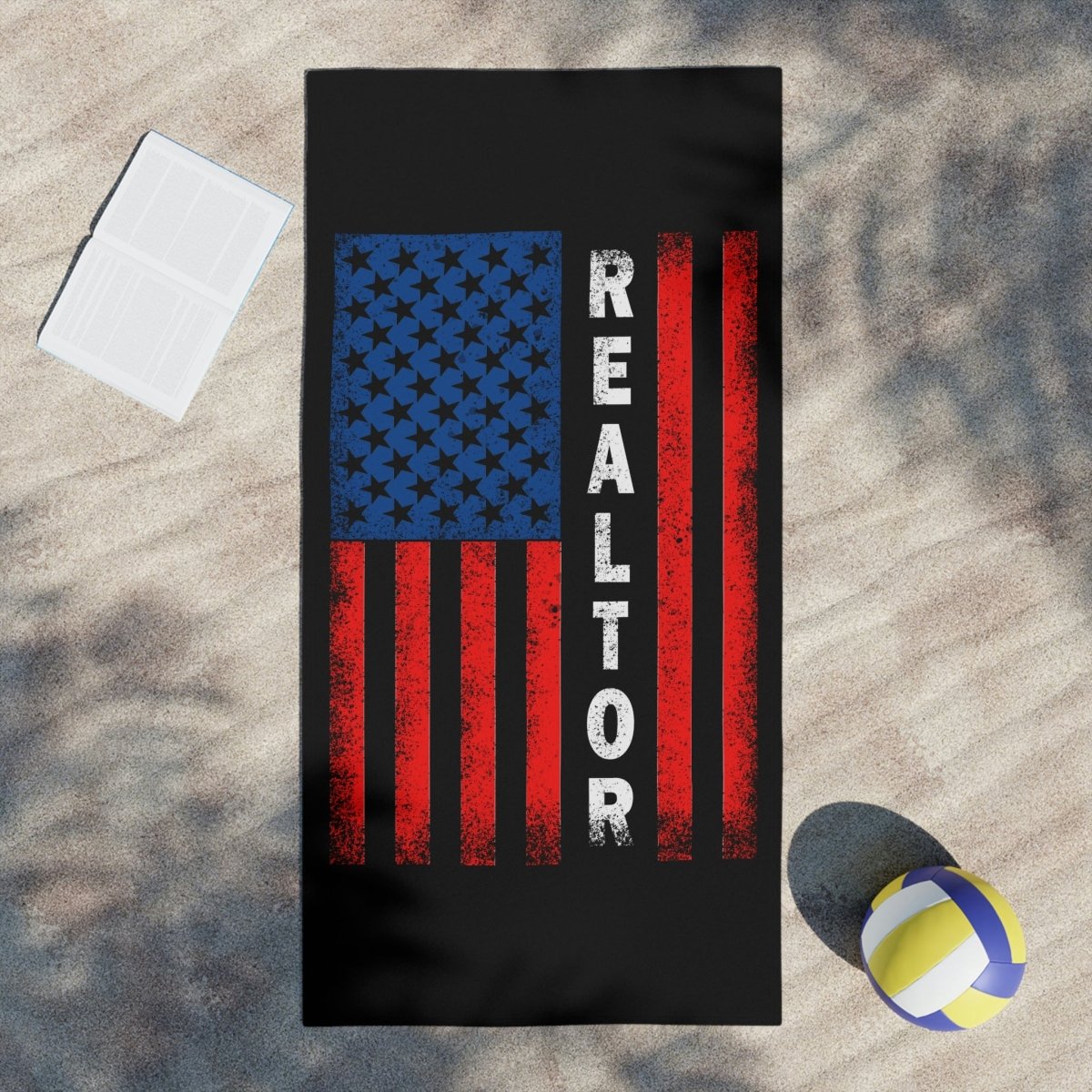 American Flag Realtor Beach Towels - Home Decor | ShirtyAgents