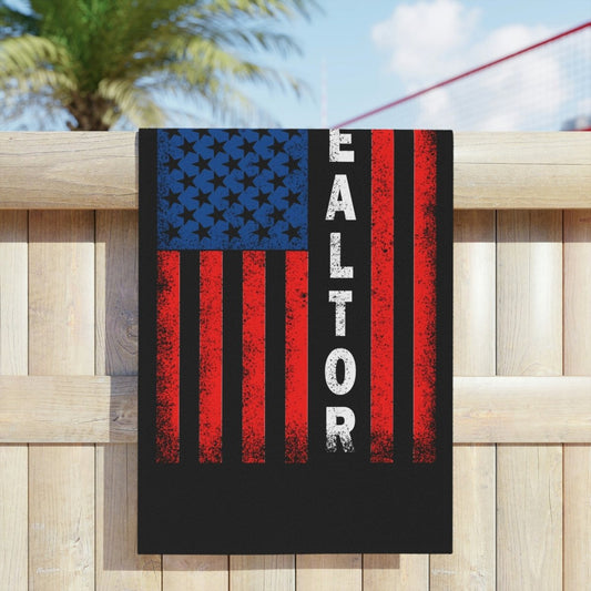 American Flag Realtor Beach Towels - Home Decor | ShirtyAgents