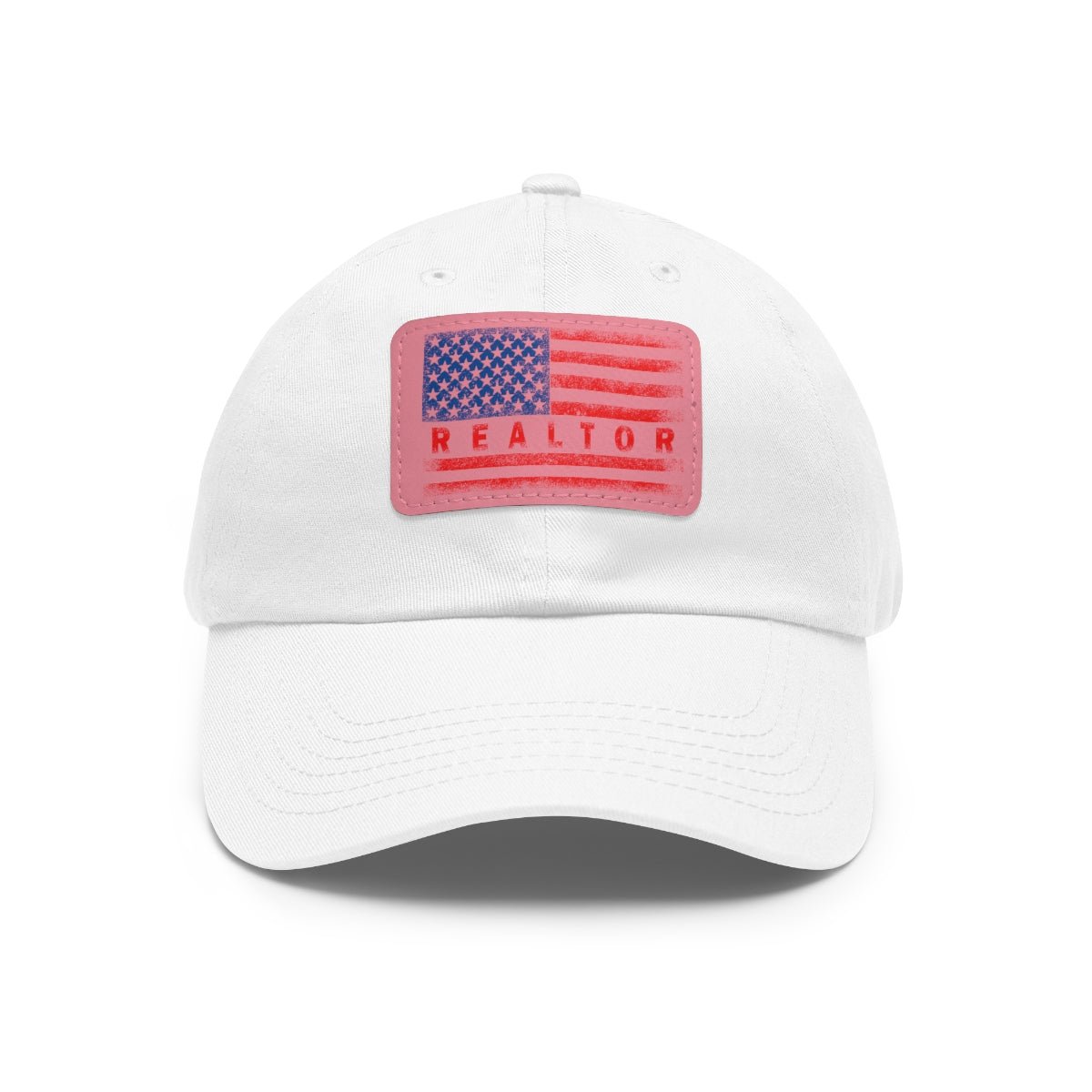 American Flag Realtor Hat with Leather Patch - Hats | ShirtyAgents