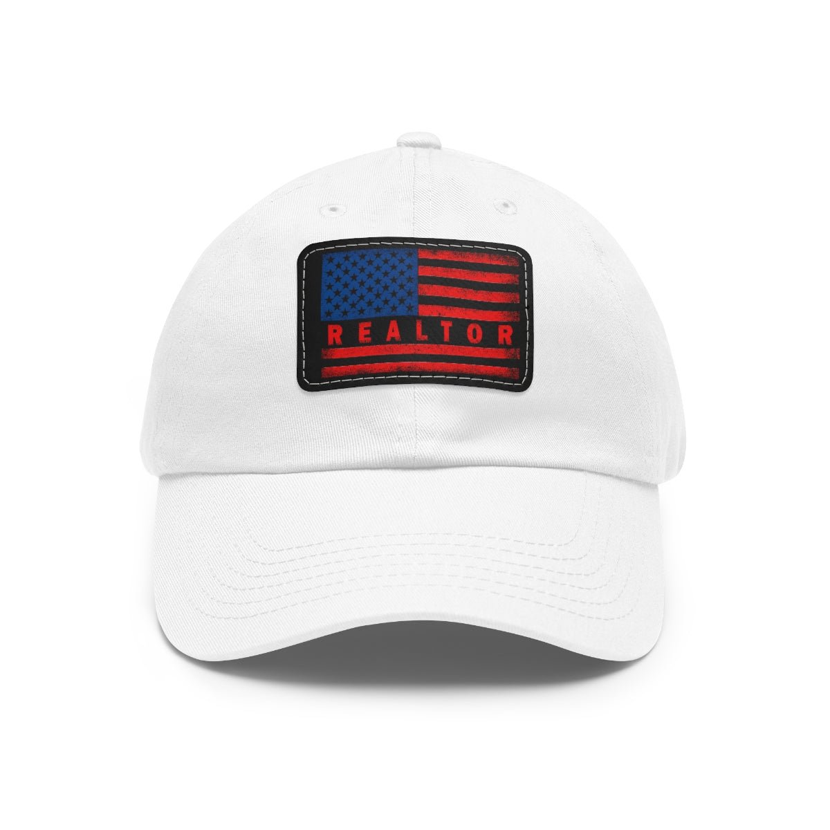 American Flag Realtor Hat with Leather Patch - Hats | ShirtyAgents