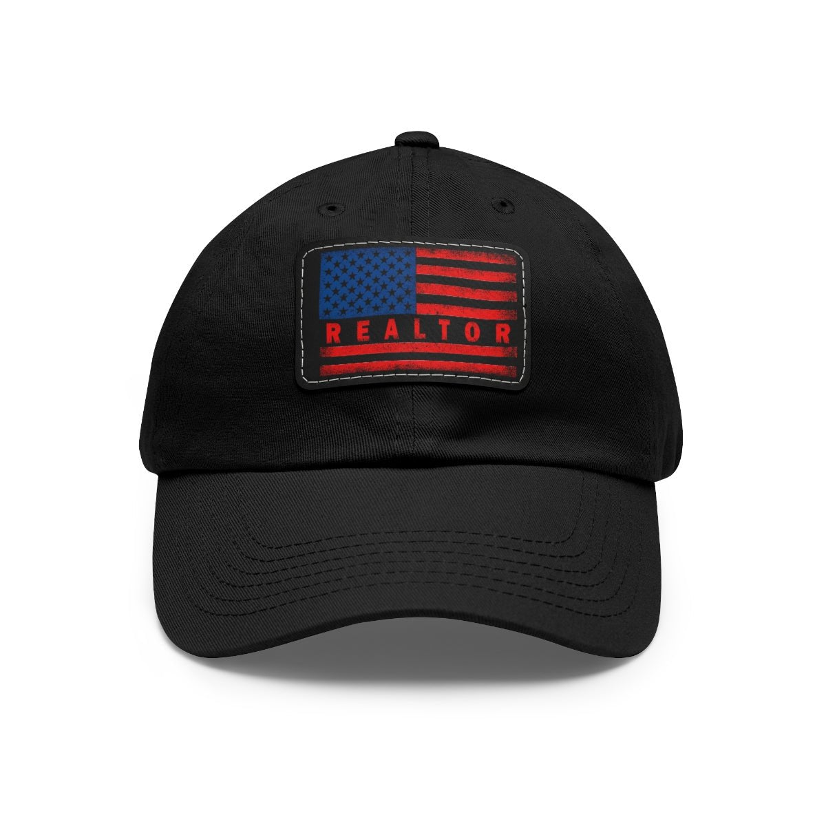 American Flag Realtor Hat with Leather Patch - Hats | ShirtyAgents
