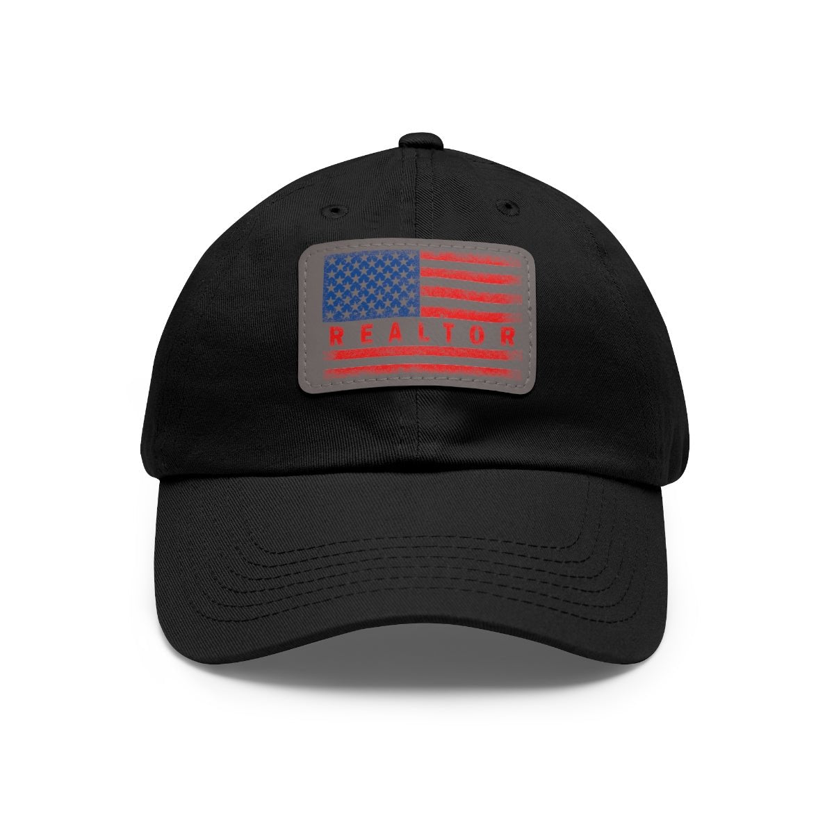 American Flag Realtor Hat with Leather Patch - Hats | ShirtyAgents