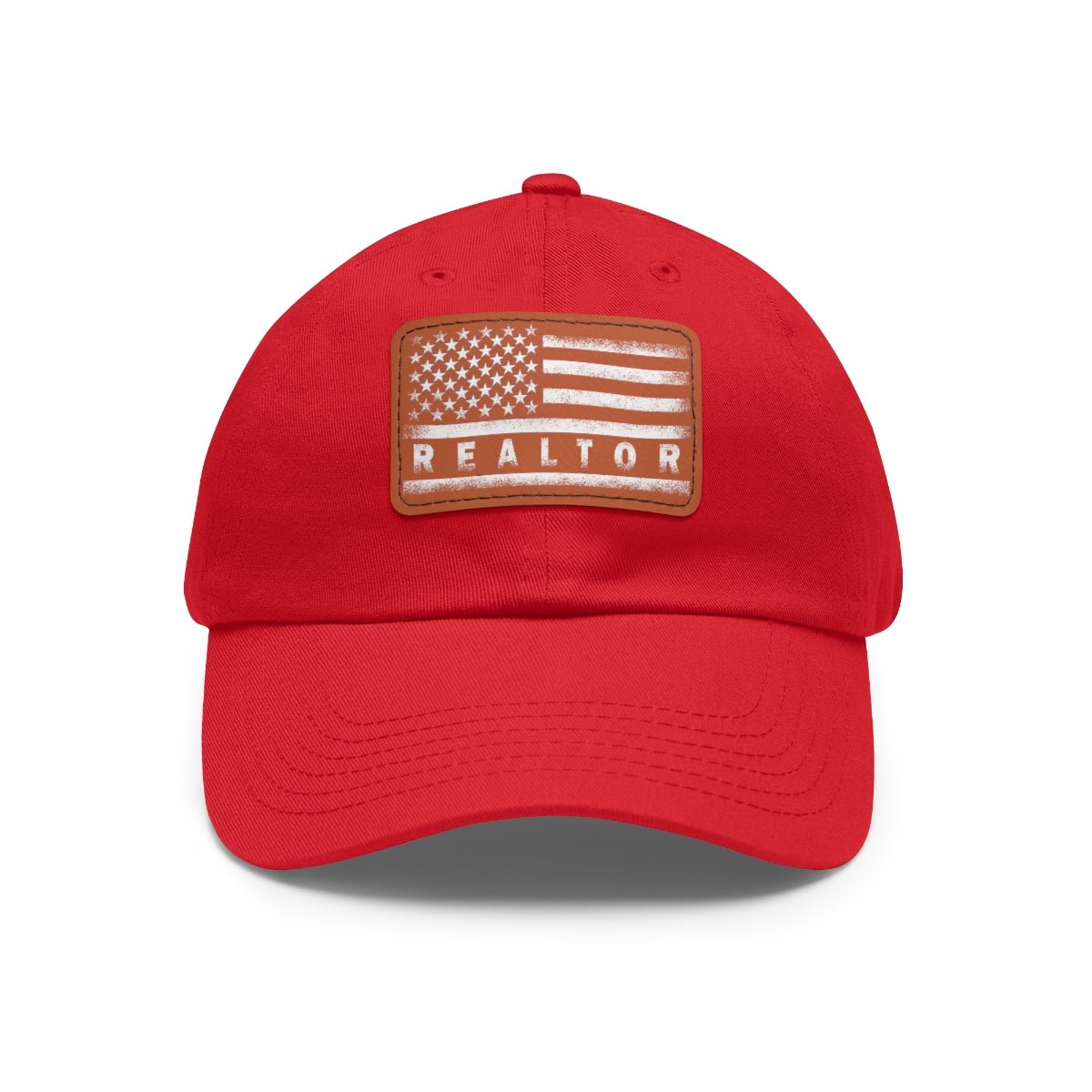 American Flag Realtor Hat with Leather Patch - Hats | ShirtyAgents