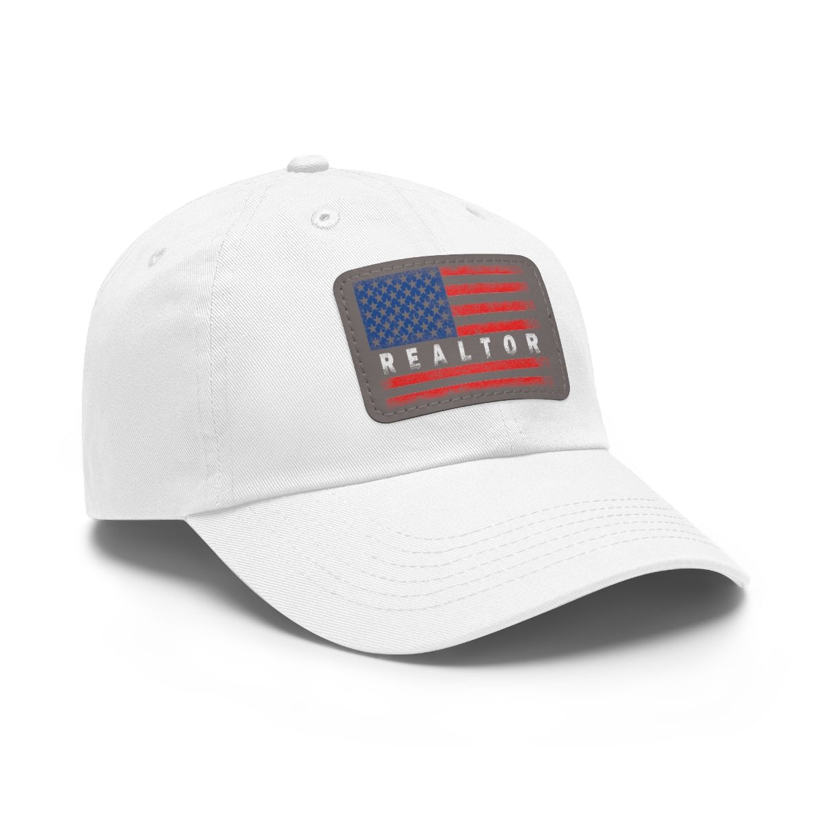 American Flag Realtor Hat with Leather Patch - Hats | ShirtyAgents