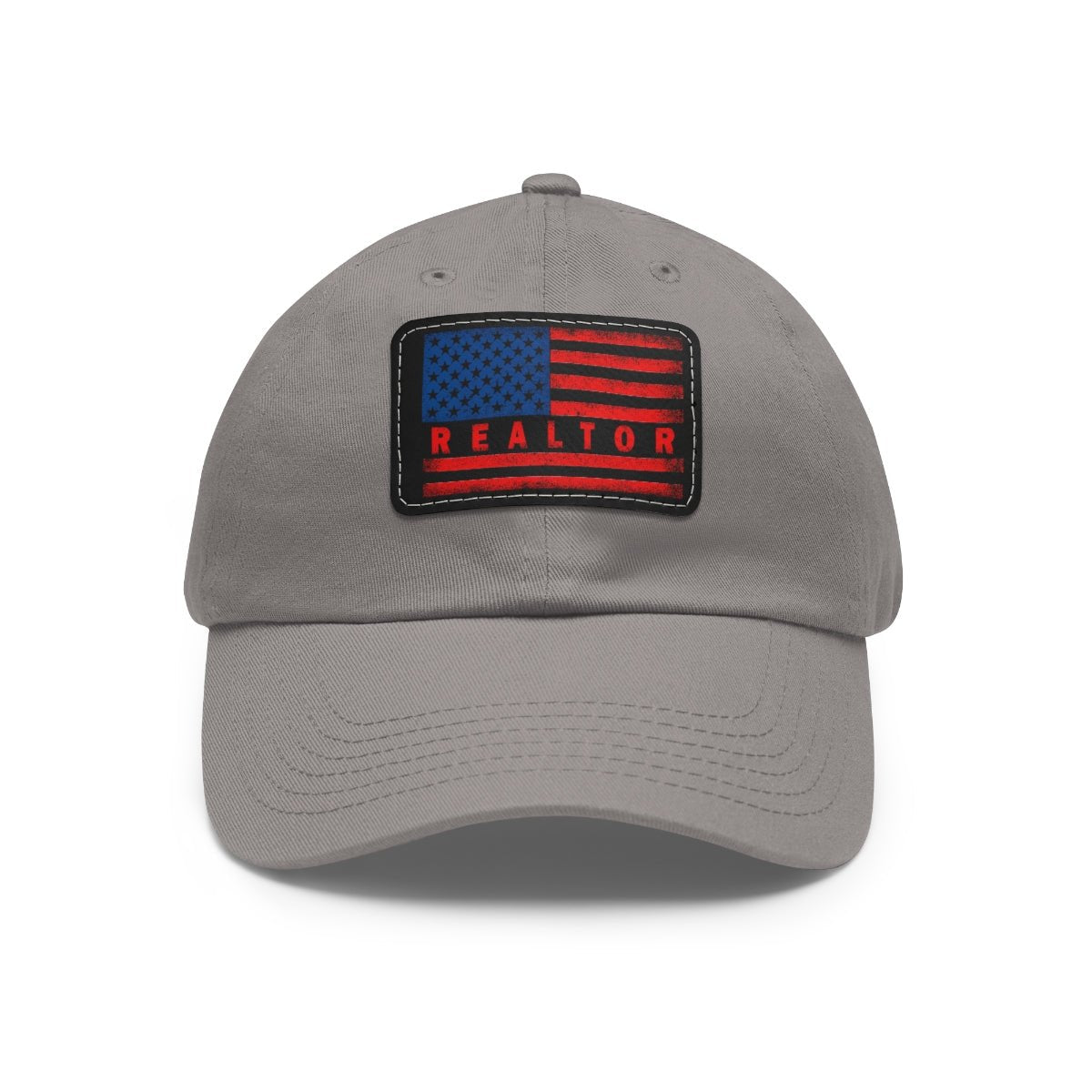 American Flag Realtor Hat with Leather Patch - Hats | ShirtyAgents