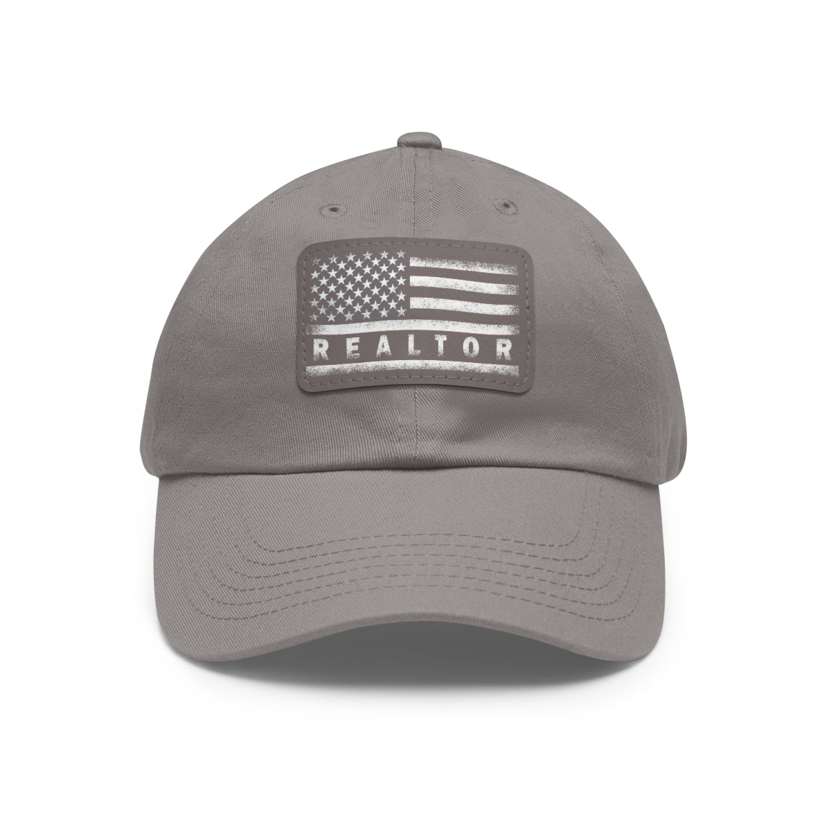 American Flag Realtor Hat with Leather Patch - Hats | ShirtyAgents
