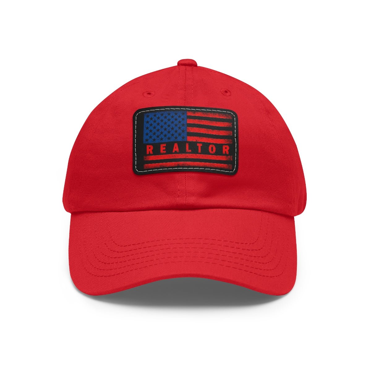 American Flag Realtor Hat with Leather Patch - Hats | ShirtyAgents