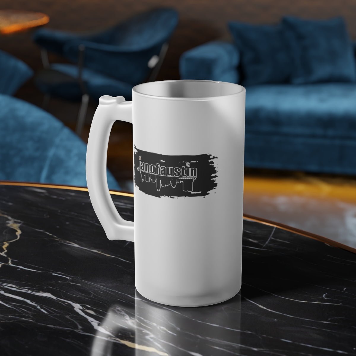 @ianofaustin REAL Austin Skyline Black Brush Frosted Glass Beer Mug - Mug | ShirtyAgents