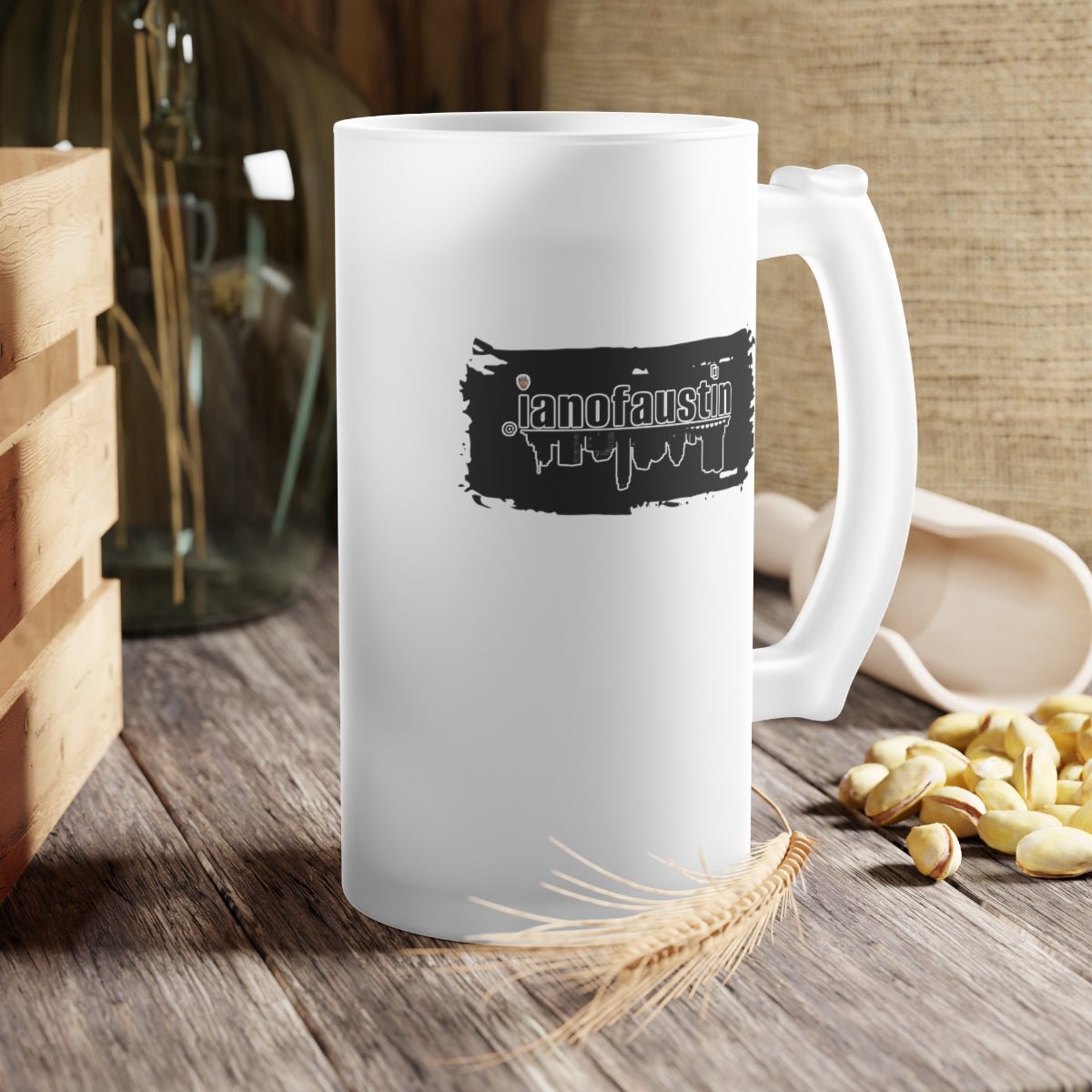 @ianofaustin REAL Austin Skyline Black Brush Frosted Glass Beer Mug - Mug | ShirtyAgents