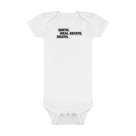 Birth. Real Estate. Death. Baby Onesie - Kids clothes | ShirtyAgents