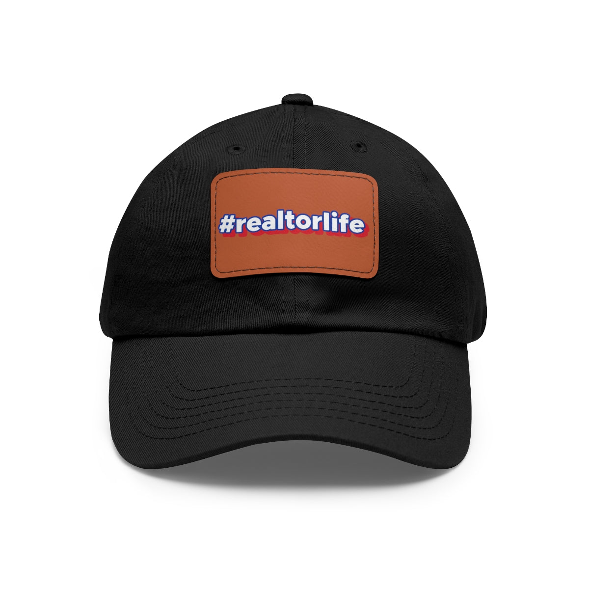 Hashtag Realtorlife Hat with Leather Patch - Hats | ShirtyAgents