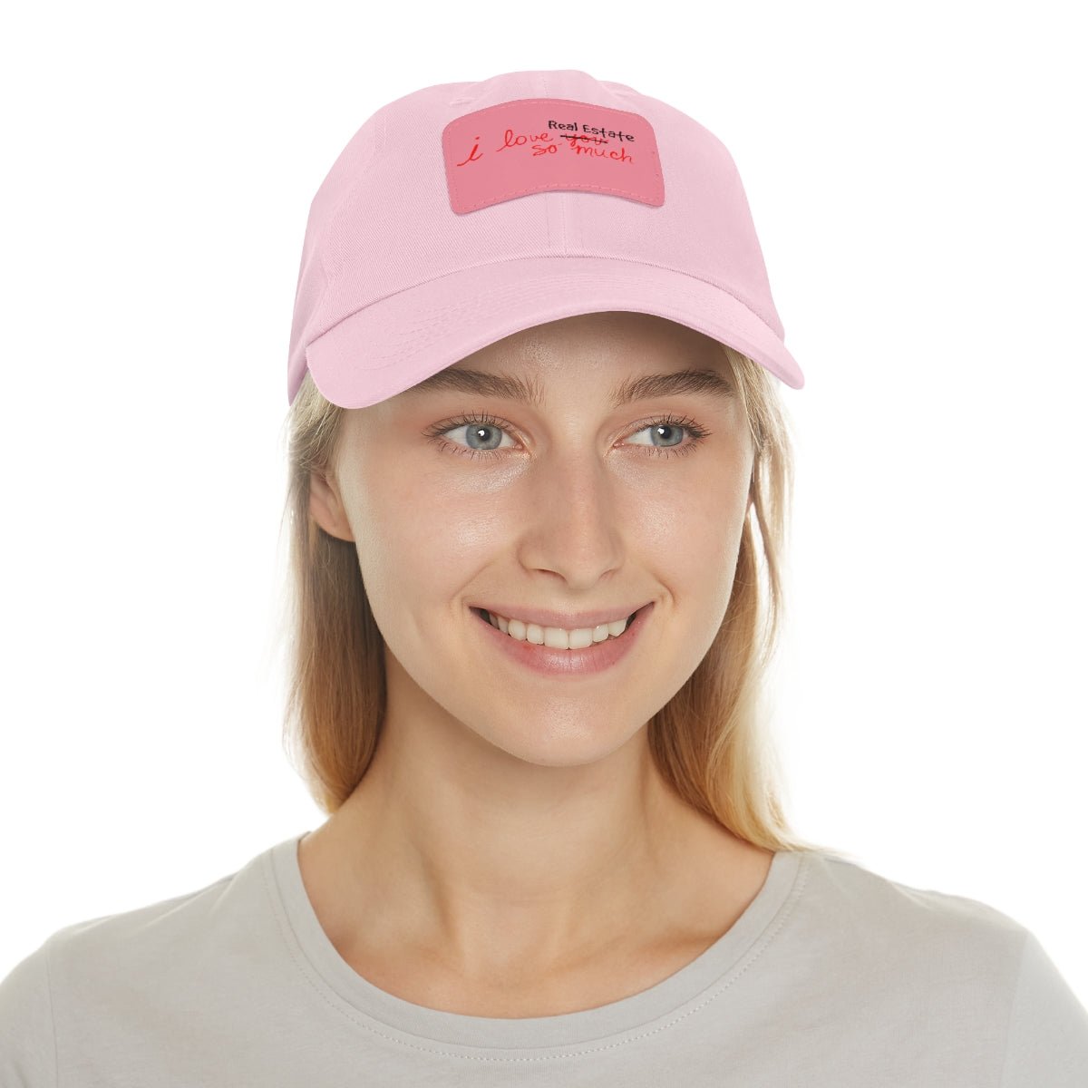 I Love Real Estate So Much Hat with Leather Patch - Hats | ShirtyAgents