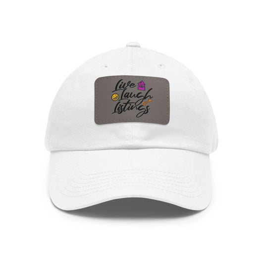 Live Laugh Listings Hat with Leather Patch - Hats | ShirtyAgents