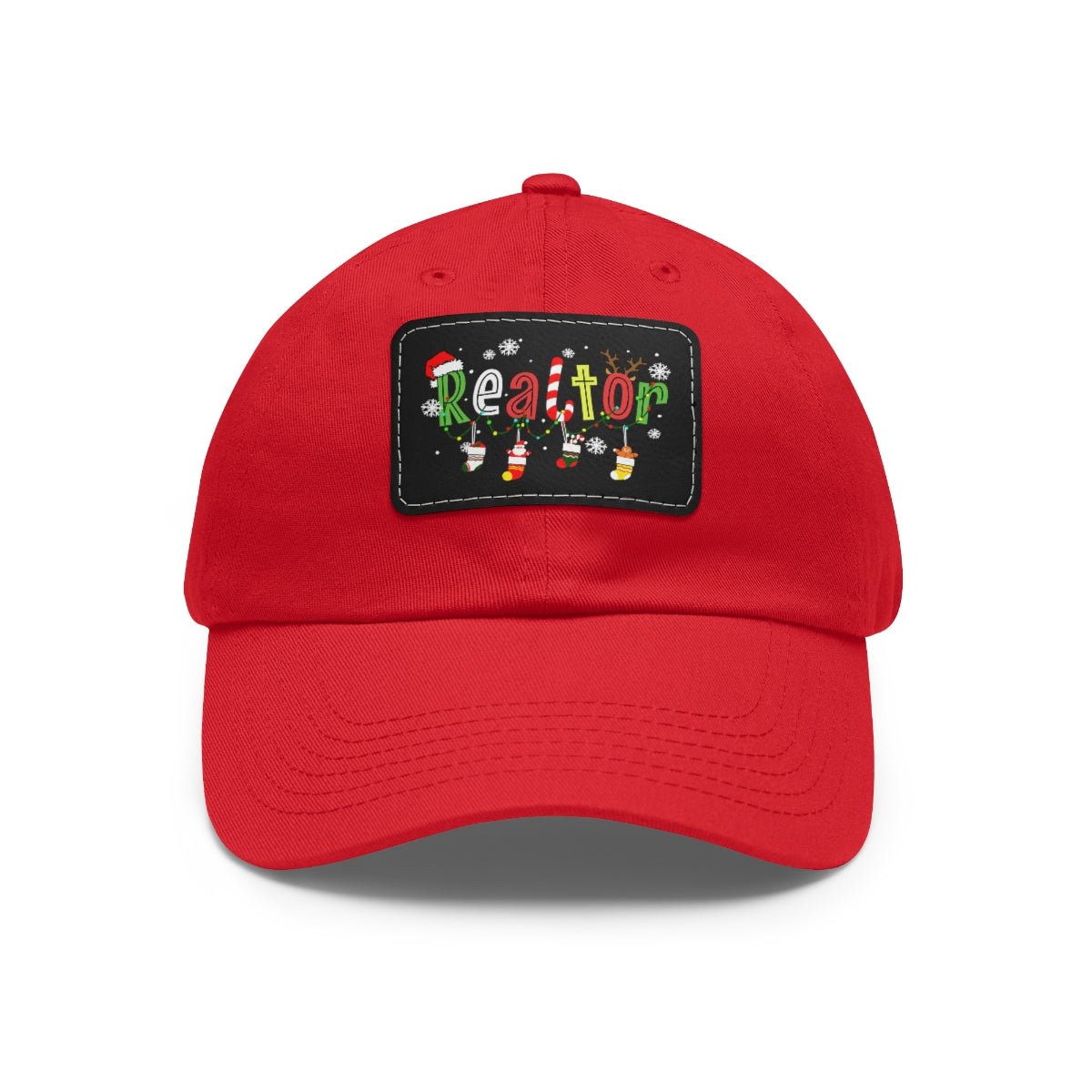 Realtor Christmas Hat with Leather Patch - Hats | ShirtyAgents