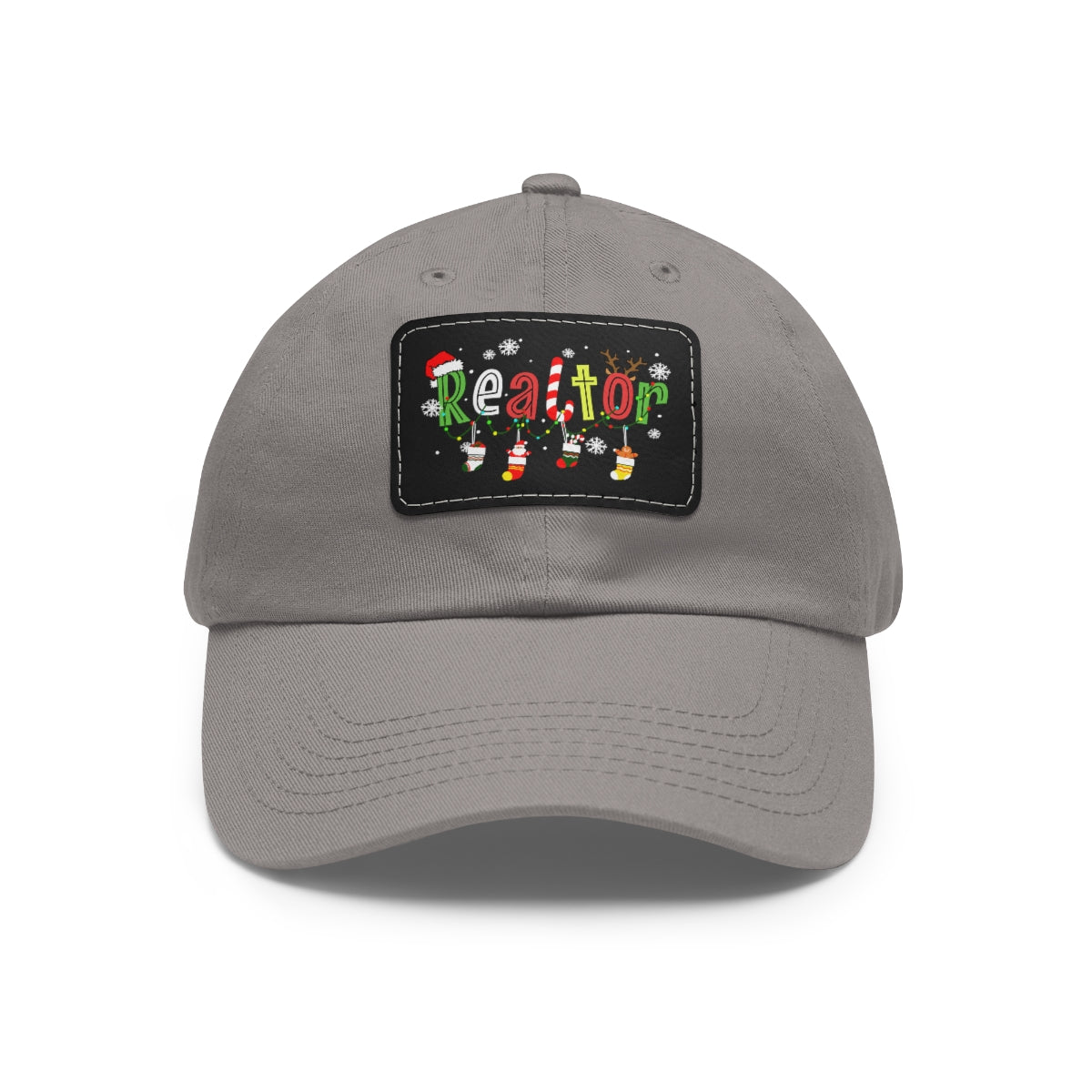 Realtor Christmas Hat with Leather Patch - Hats | ShirtyAgents