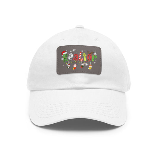 Realtor Christmas Hat with Leather Patch - Hats | ShirtyAgents