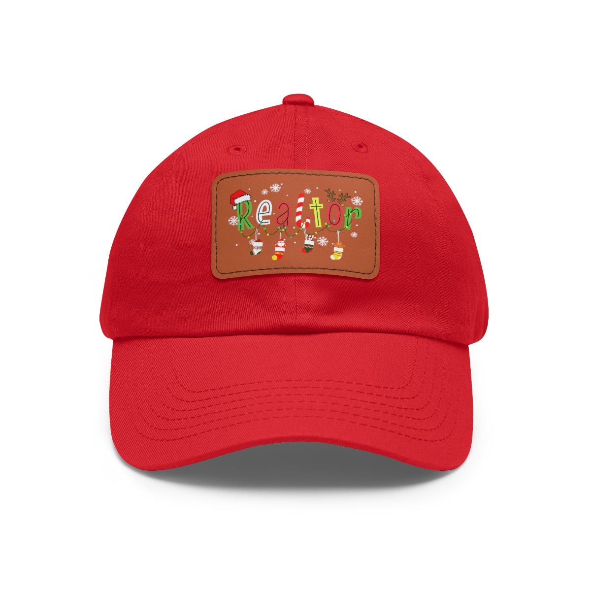 Realtor Christmas Hat with Leather Patch - Hats | ShirtyAgents