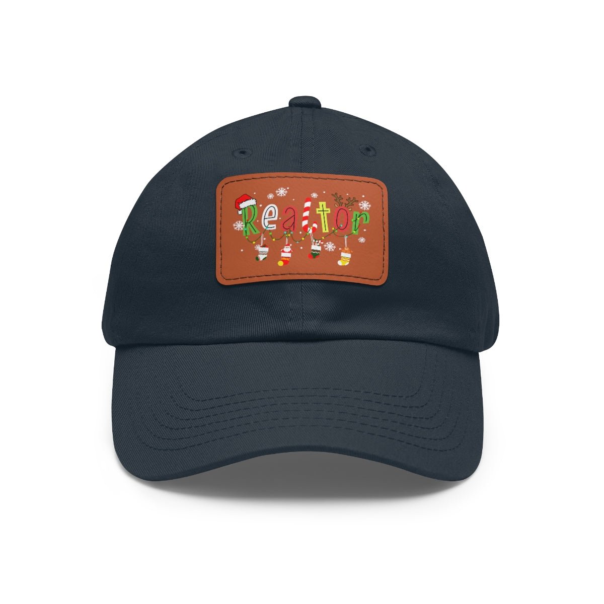 Realtor Christmas Hat with Leather Patch - Hats | ShirtyAgents