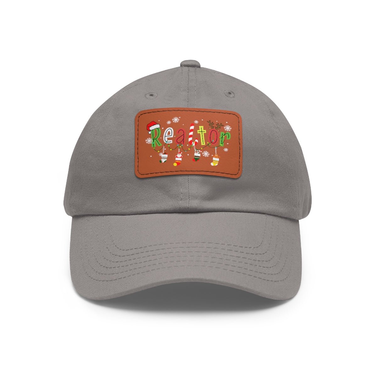 Realtor Christmas Hat with Leather Patch - Hats | ShirtyAgents