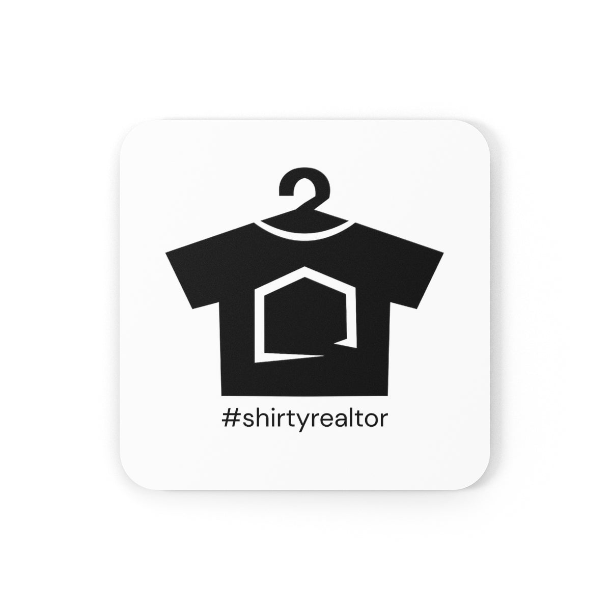 ShirtyRealtor Black Logo Cork Back Coaster - Home Decor | ShirtyAgents