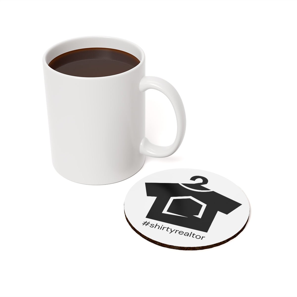 ShirtyRealtor Black Logo Cork Back Coaster - Home Decor | ShirtyAgents