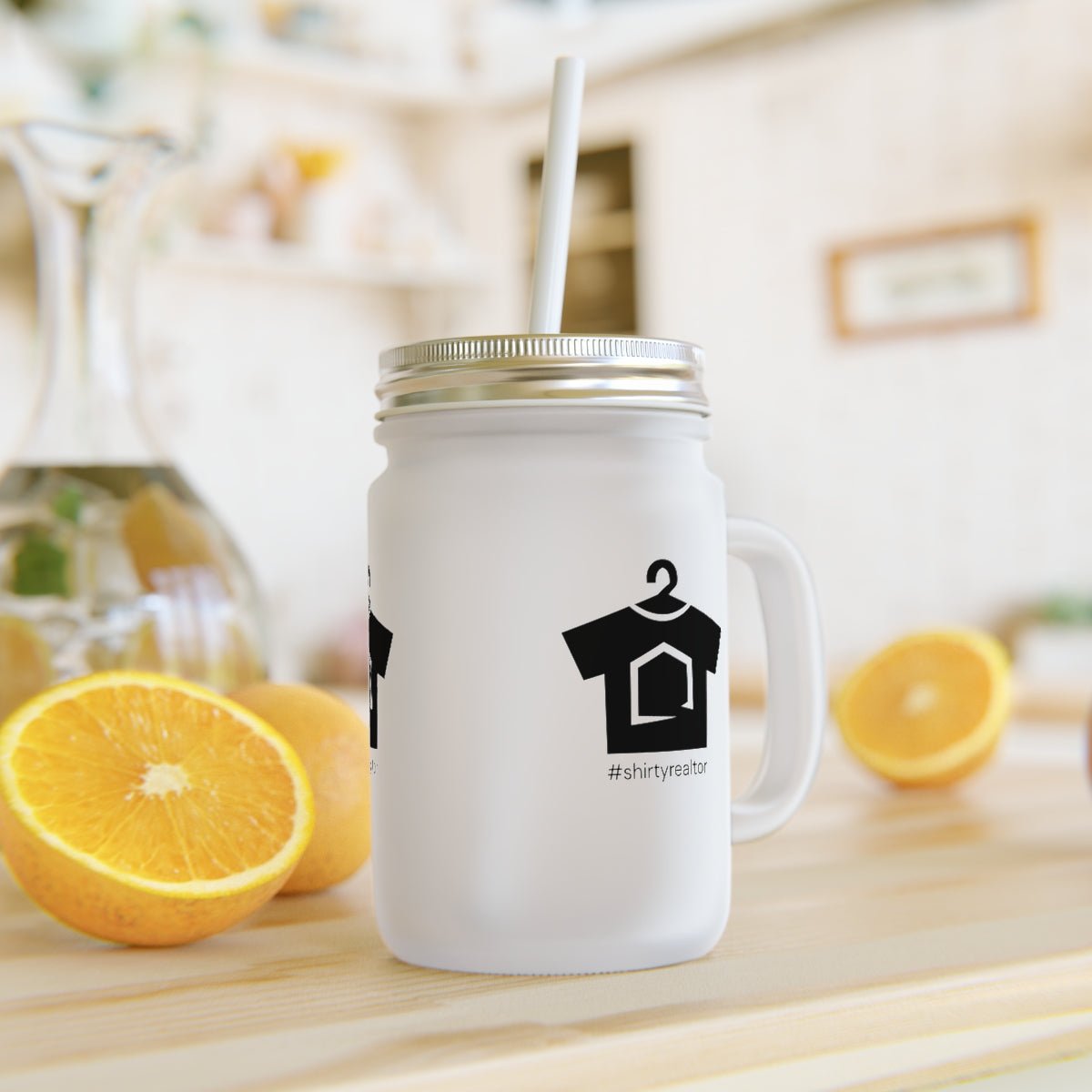 ShirtyRealtor Black Logo Mason Jar - Mug | ShirtyAgents