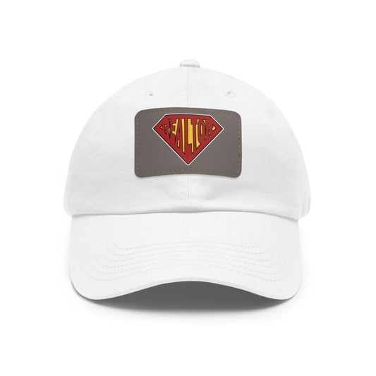 Super Realtor Hat with Leather Patch - Hats | ShirtyAgents