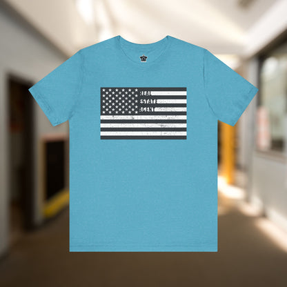American Flag Real Estate Agent Distressed T-Shirt