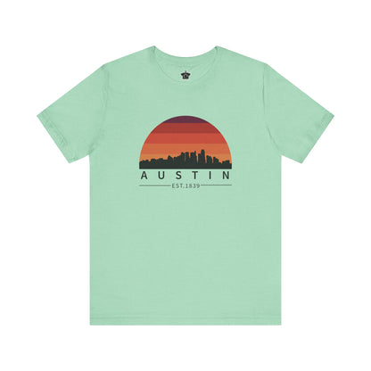 Austin Established Retro Sunset Tshirt