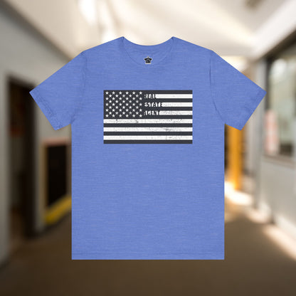 American Flag Real Estate Agent Distressed T-Shirt