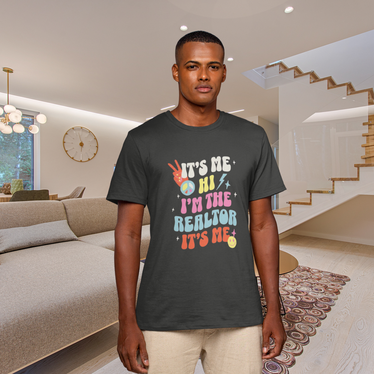 It's Me, Hi, I'm the Realtor, It's Me" – Funny Realtor T-Shirt by ShirtyAgents, product mockup
