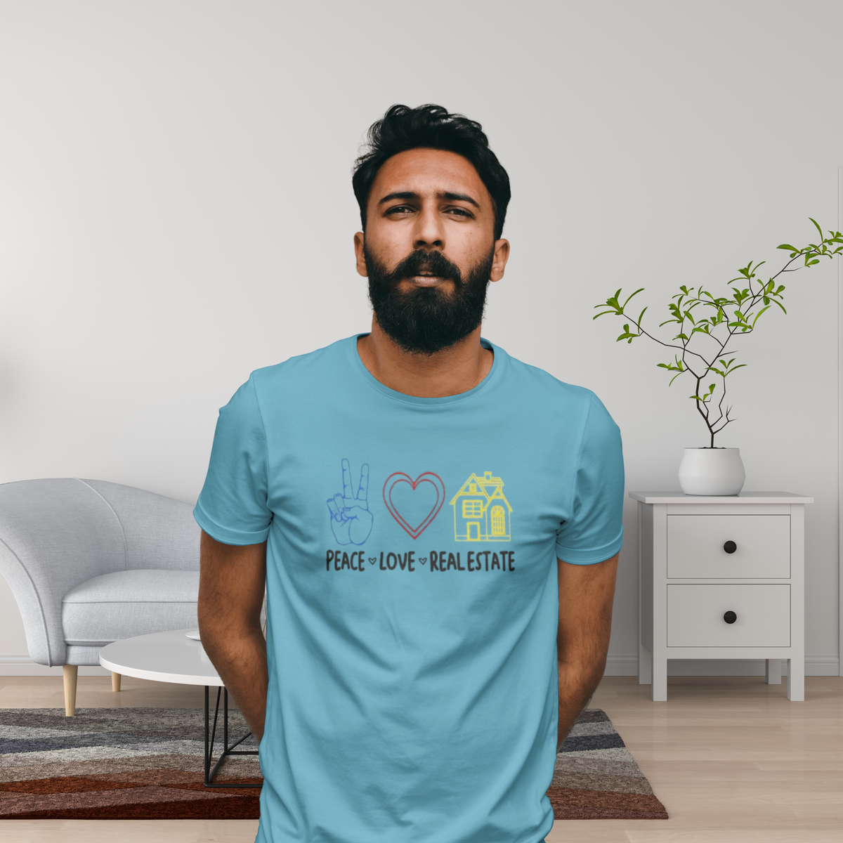 Peace Love Real Estate Classic Tee by ShirtyAgents, product mockup