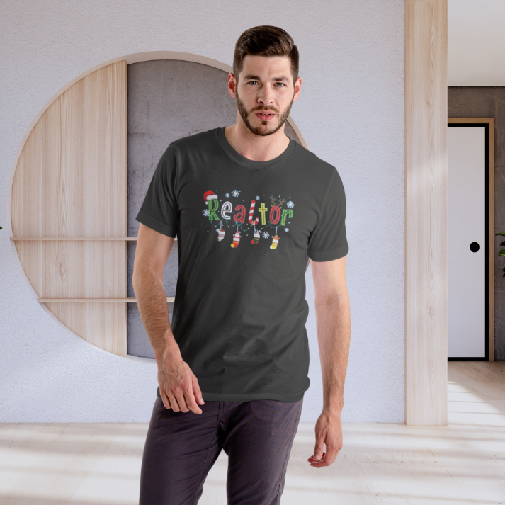Realtor Christmas Classic Tee by ShirtyAgents, product mockup