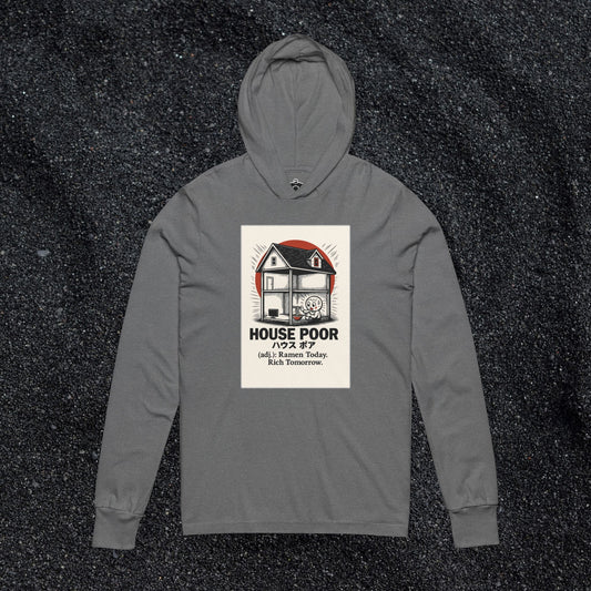 House Poor Ramen Manga Hooded Long Sleeve Tshirt