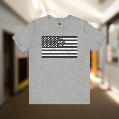 American Flag Real Estate Agent Distressed T-Shirt